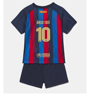 Barcelona Ansu Fati #10 babykläder Hemmatröja barn 2022-23 Korta ärmar (+ Korta byxor)